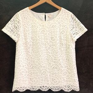 J Crew Lace White Blouse
